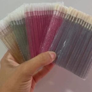 50 Unidades de Aplicador Gloss Descartável Glitter