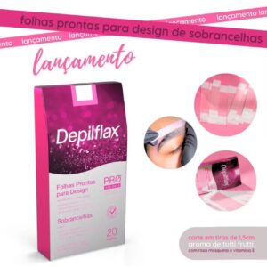 Depilflax Folhas Prontas Rosa para Design de  Sobrancelhas 20 folhas