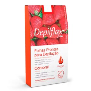 Depilflax Folhas Prontas Corporal de Morango C/20 folhas